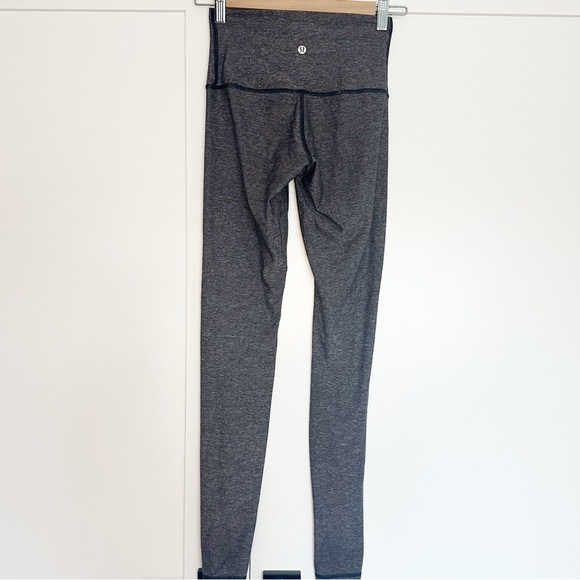 Lululemon Wunder Under Pant leggings 2 gray roll over full length yoga high low - Picture 2 of 8